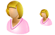 Patient-woman icons