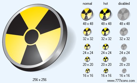 Radiation with Shadow Icon Images