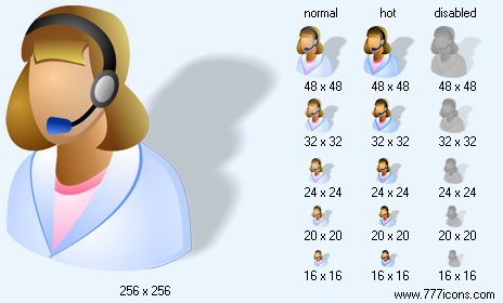 Receptionist with Shadow Icon Images