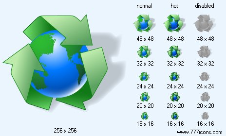 Recycling with Shadow Icon Images