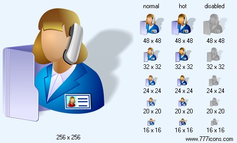 Secretary with Shadow Icon Images