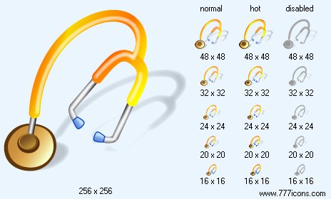 Stethoscope with Shadow Icon Images