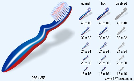 Tooth-Brush with Shadow Icon Images