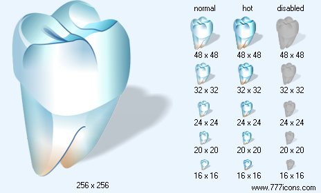 Tooth with Shadow Icon Images
