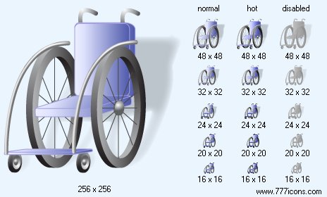 Wheelchair with Shadow Icon Images