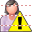 Patient-woman warning icon
