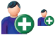 Add patient-man icons
