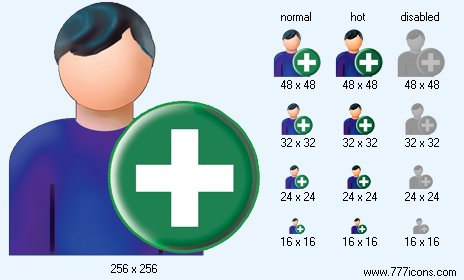 Add Patient-Man Icon Images