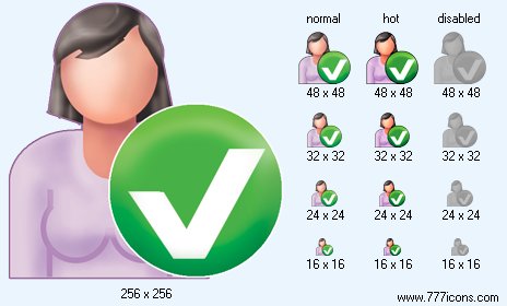 Check Patient-Woman Icon Images