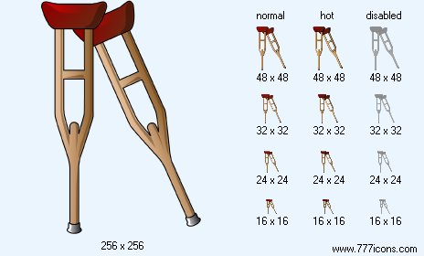 Crutches Icon Images