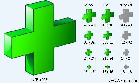 Green Cross 3D Icon Images