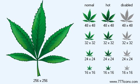 Hemp Leaf Icon Images