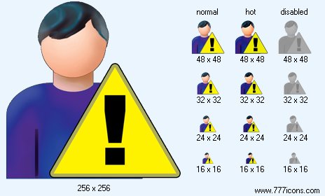Patient-Man Warning Icon Images