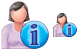 Patient-woman info icons