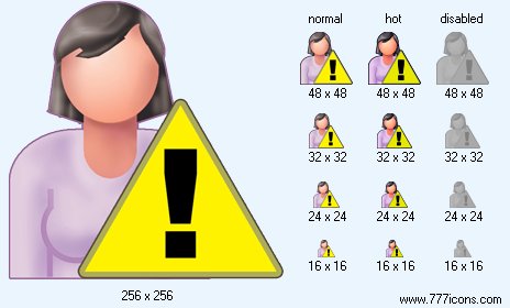 Patient-Woman Warning Icon Images