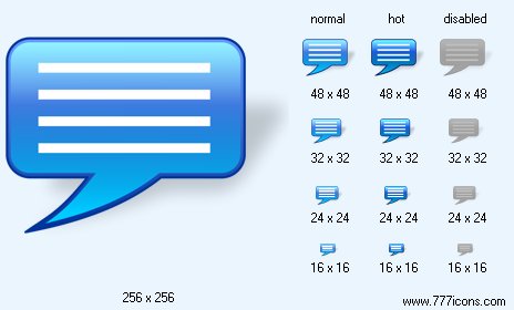 Blue Message with Shadow Icon Images