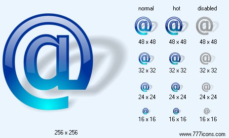 E-Mail Symbol with Shadow Icon Images