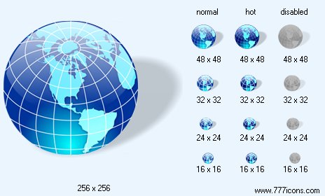Globe with Shadow Icon Images