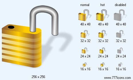 Open Lock with Shadow Icon Images