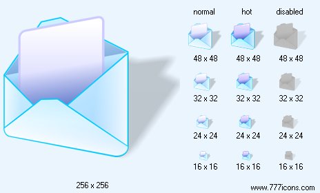 Open Mail with Shadow Icon Images