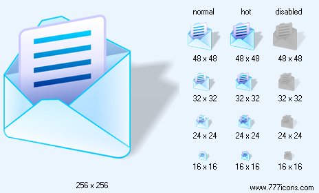 Read Mail with Shadow Icon Images