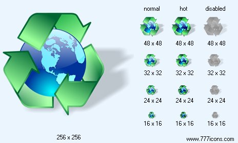 Recycling with Shadow Icon Images