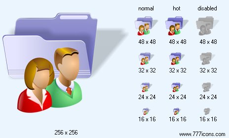Users Folders with Shadow Icon Images