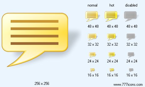 Yellow Message with Shadow Icon Images