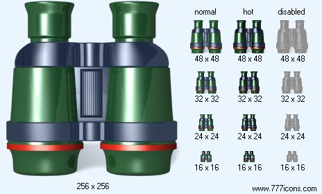 Binoculars with Shadow Icon Images