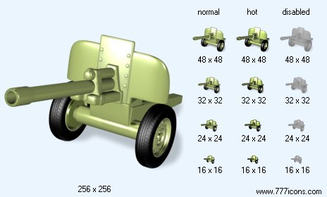 Cannon with Shadow Icon Images