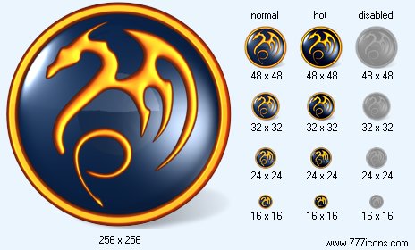 Dragon with Shadow Icon Images