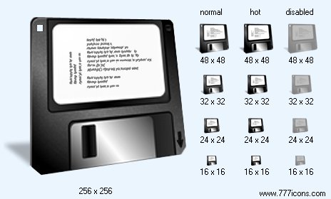 Floppy Disk with Shadow Icon Images