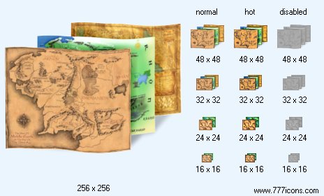 Maps with Shadow Icon Images