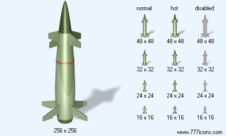 Missile with Shadow Icon Images