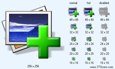 Add Pictures with Shadow Icon Images