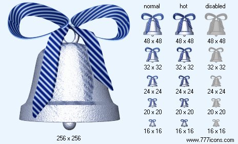 Blue Christmas Bell Icon Images