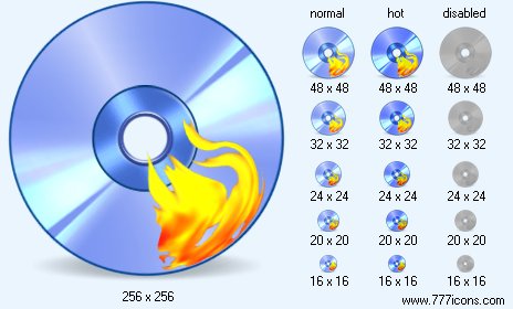 Burn Cd with Shadow Icon Images