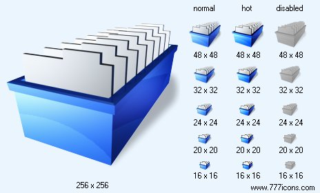 Card File with Shadow Icon Images