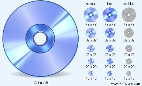CD-Disk with Shadow Icon Images