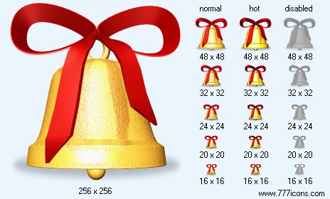 Christmas Bell with Shadow Icon Images