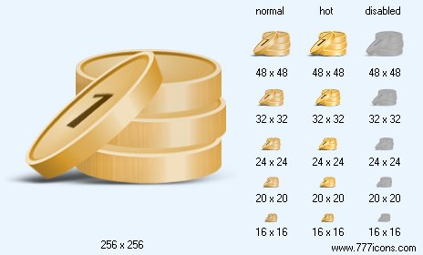 Coins with Shadow Icon Images