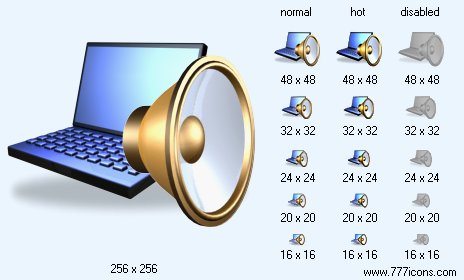 Computer Sound  with Shadow Icon Images