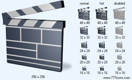 Filmclapper with Shadow Icon Images