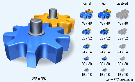 Gears with Shadow Icon Images