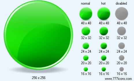 Green Button with Shadow Icon Images