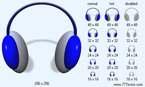 Head-Phones with Shadow Icon Images