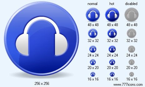 Head Phones with Shadow Icon Images