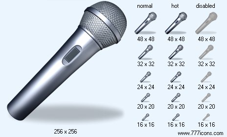 Microphone with Shadow Icon Images