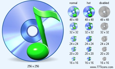 Music Disk with Shadow Icon Images