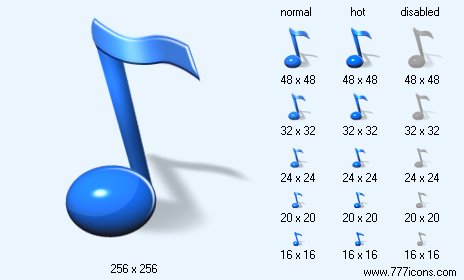 Music Note with Shadow Icon Images